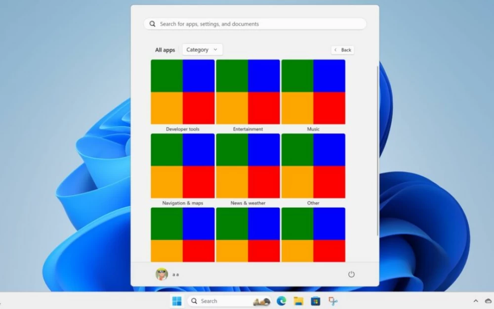 Меню «Пуск» в Windows 11 получит новые категории и сетку