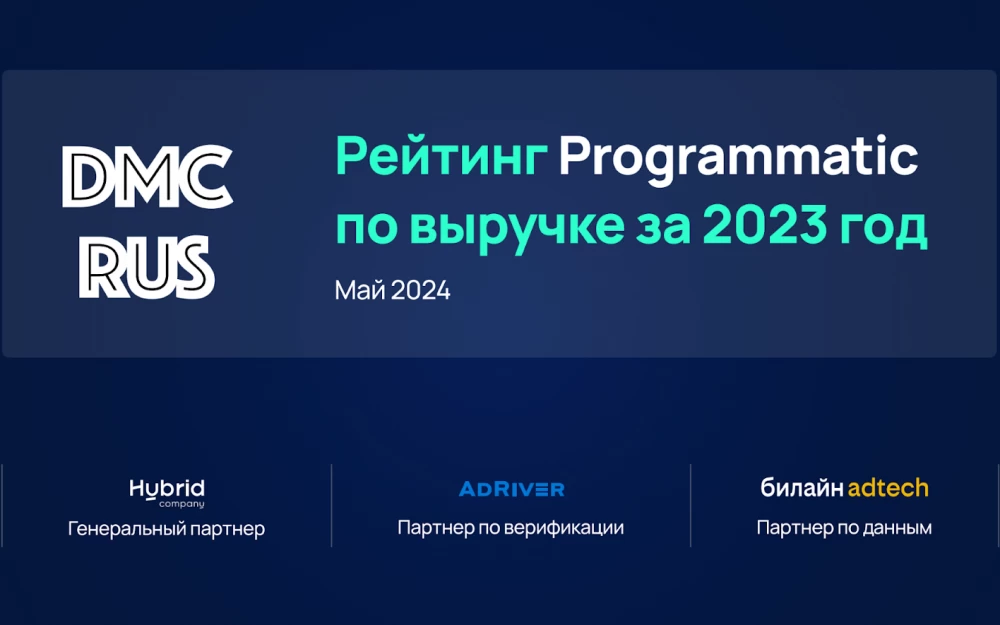 Рейтинг Programmatic по выручке за 2023 год — билайн adtech в тройке лидеров