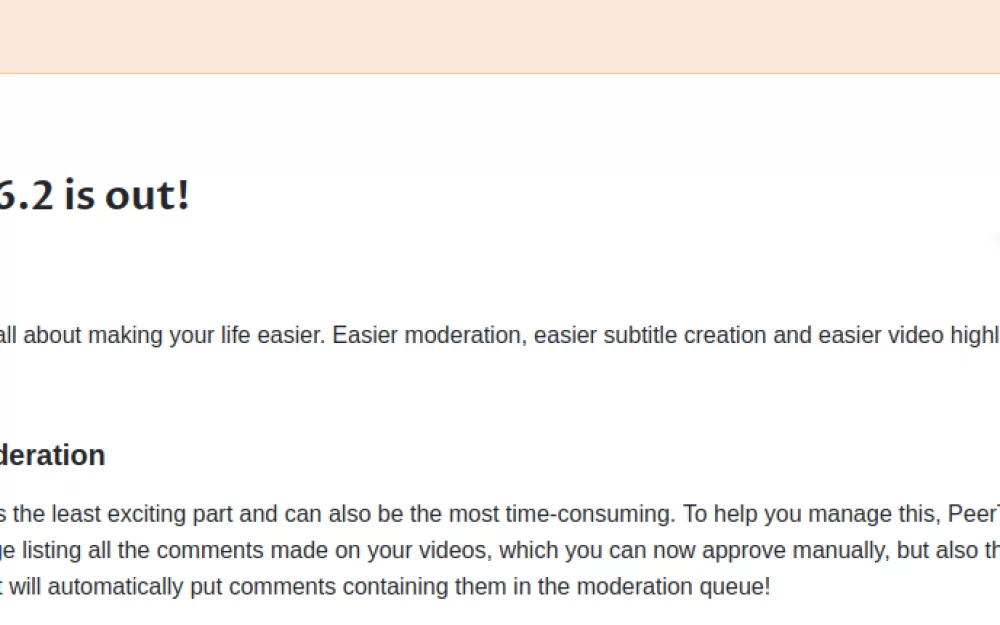 Релиз PeerTube 6.2