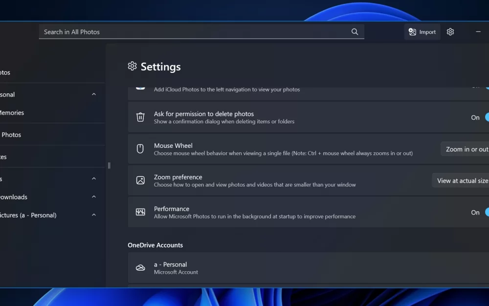 Приложение «Фото» в Windows будет работать в фоновом режиме для более быстрого запуска