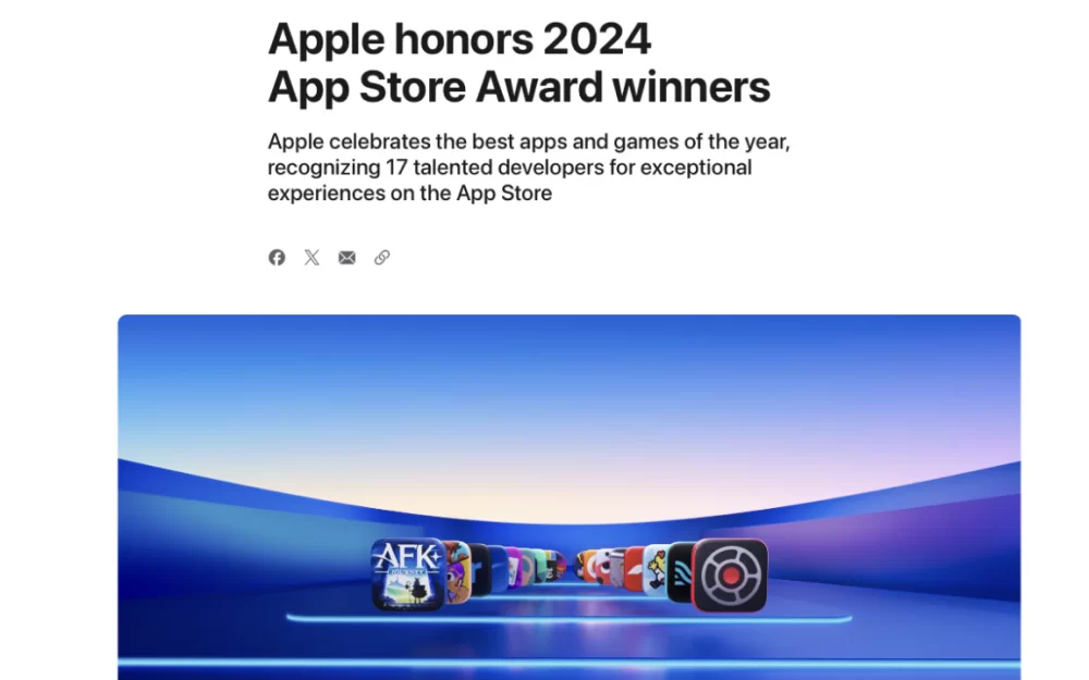 Apple подвела итоги ежегодной премии App Store Award