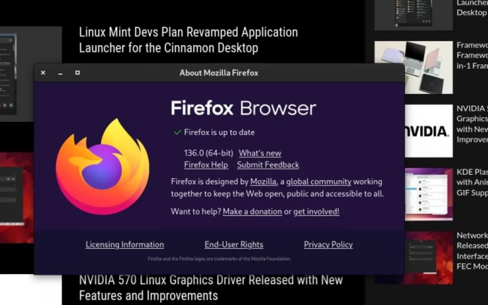 Вышел Firefox 136.0